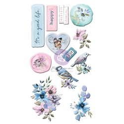 Watercolor Floral Collection Puffy Stickers - 12 pcs