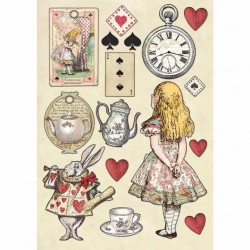 STAMPERIA COLORED WOODEN SHAPE A5 - ALICE