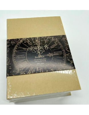 Graphic 45 Book Box with Three Cards and Binder Ring - Kraft