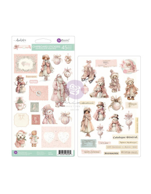 Christmas Blush Collection Chipboard Stickers – 46 pcs w/ foil details